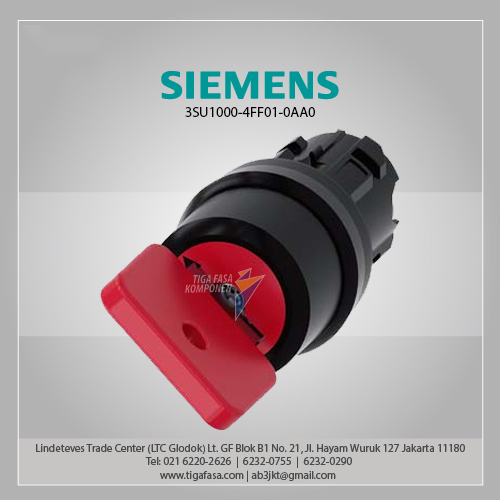 3SU1000-4FF01-0AA0 Key Operated Switch 22 mm Round Plastic Lock Number 73037 Red