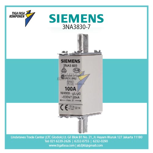 3NA3830-7 FUSE NH00 100A