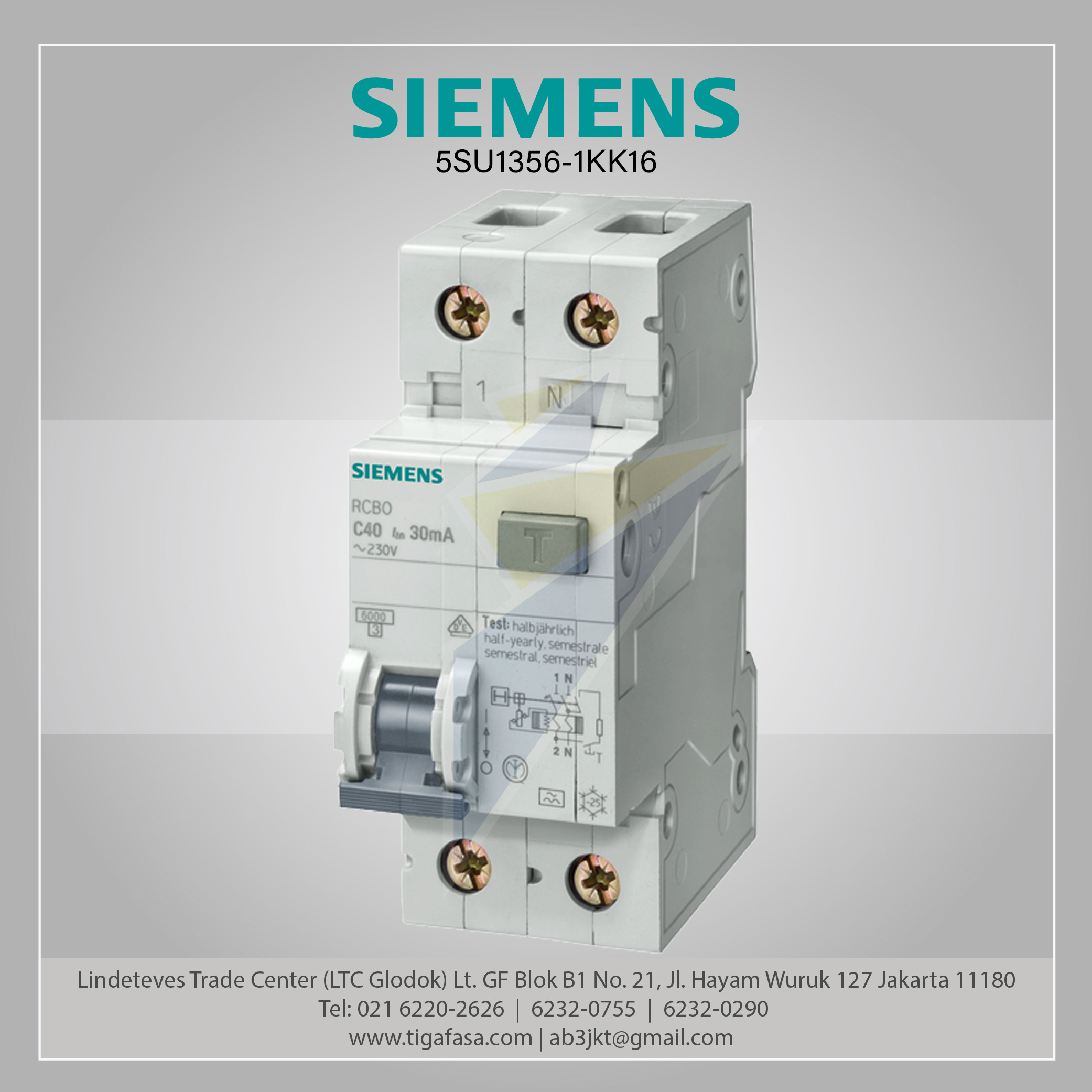 5SU1356-1KK16 RCBO 1P 16A 6kA