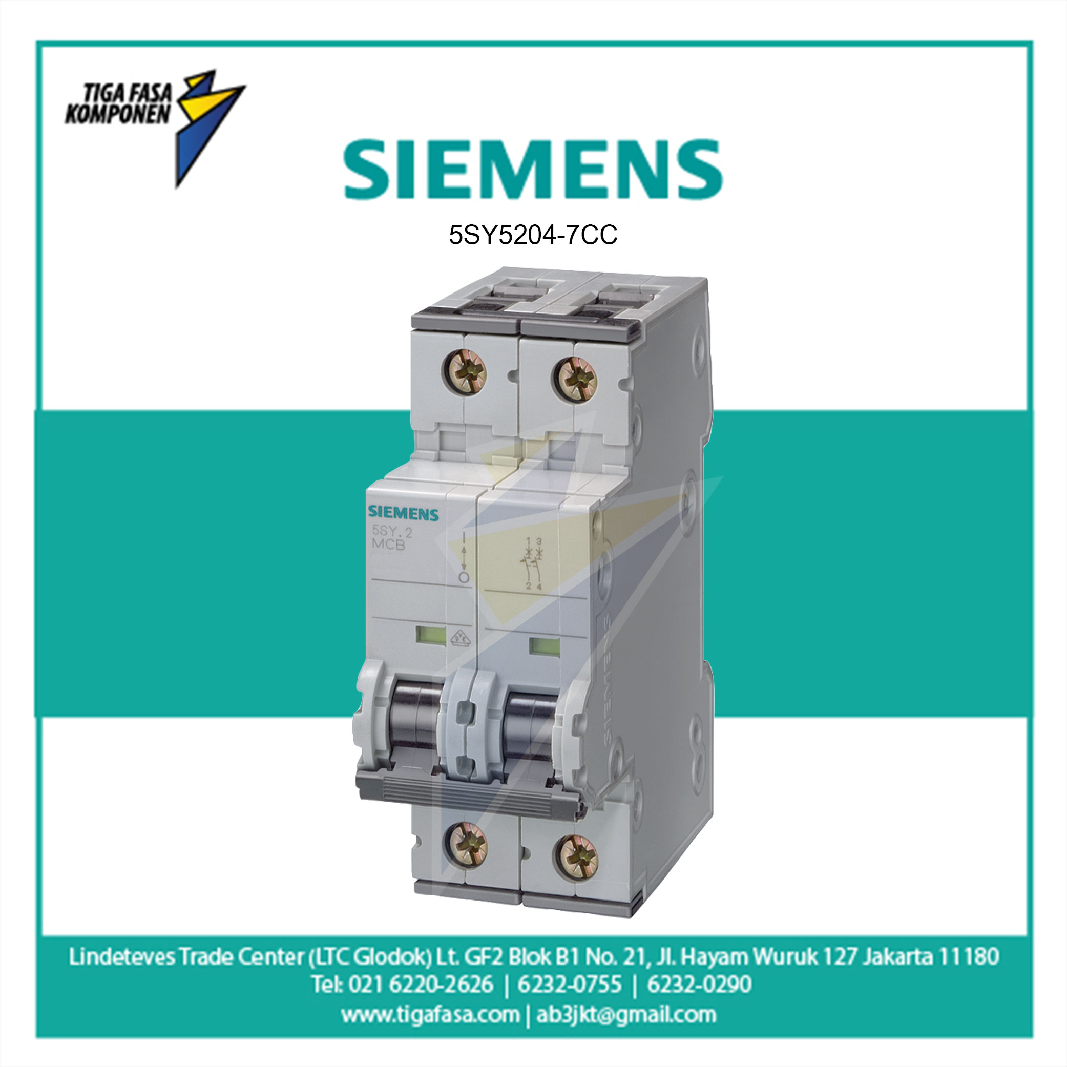 5SY5204-7CC MCB 2P 4A 10kA