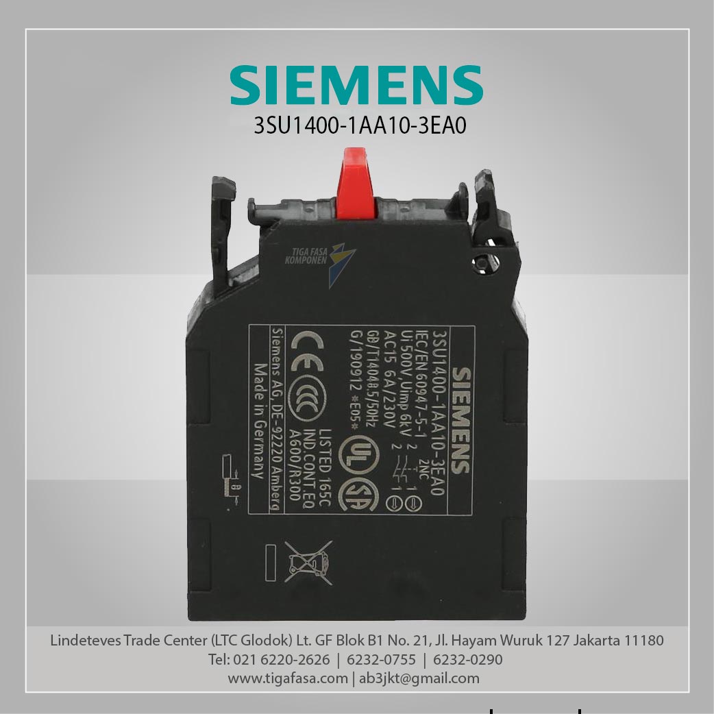3SU1400-1AA10-3EA0 Contact module with 2 contact elements, 2 NC, spring-type ter