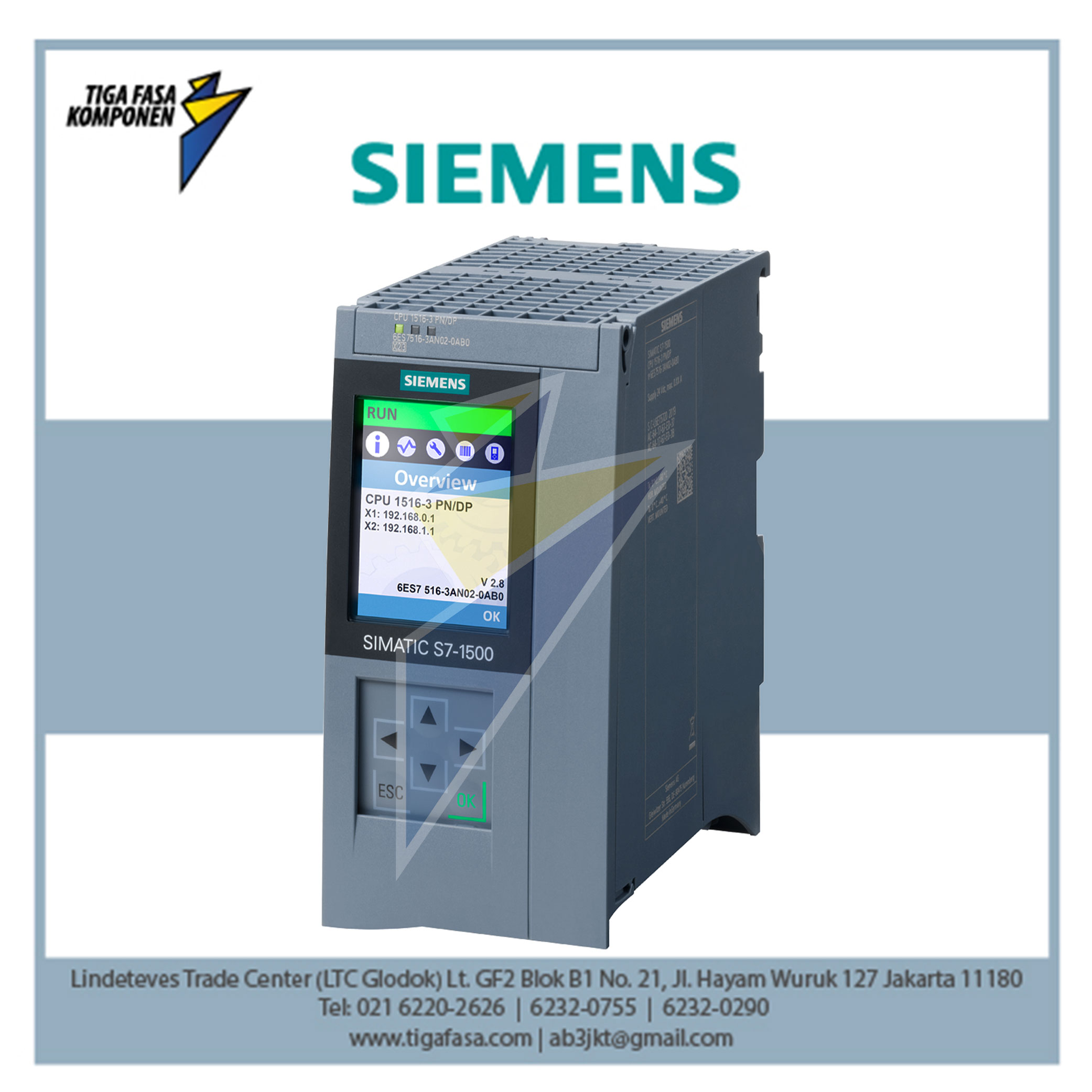 6ES7516-3AN02-0AB0 S7-1500, CPU 1516-3 PN/DP