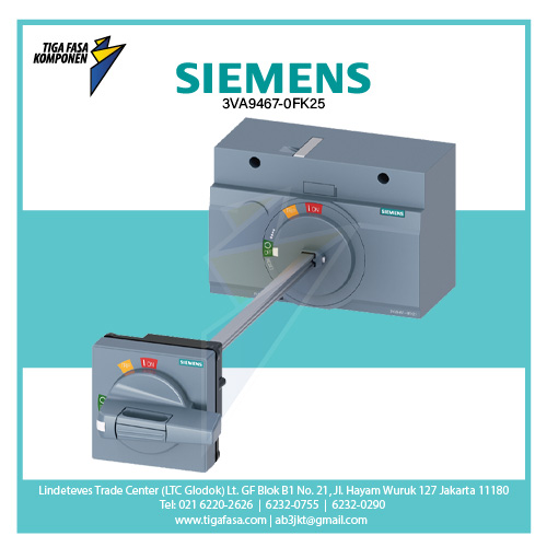 3VA9467-0FK25 Door Mounted Rotary Operator Emergency IEC IP65 3VA13/14; 3VA23/24
