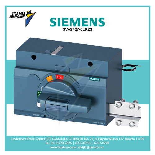 3VA9467-0EK23 Rotary Operator Standard IEC IP30/40 24 V DC For 3VA13/14; 3VA23/24