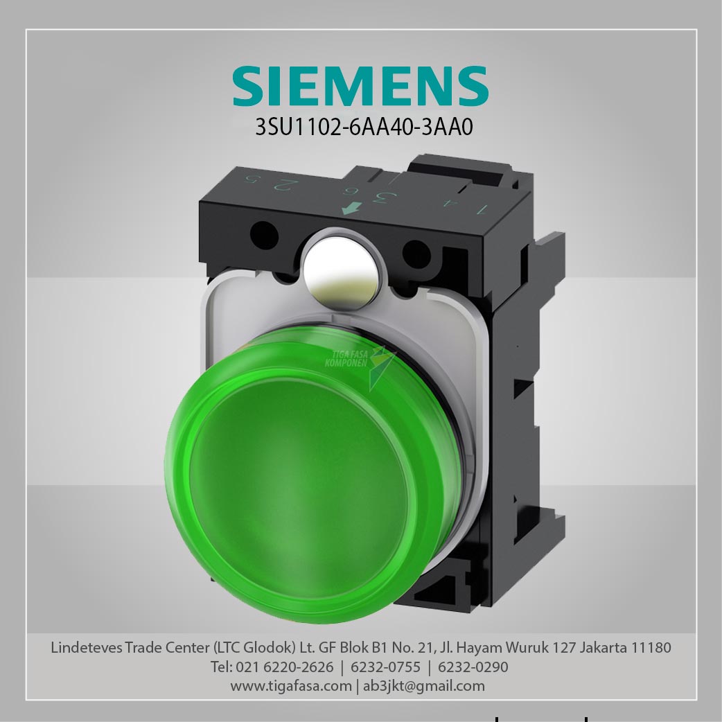 3SU1102-6AA40-3AA0 Indicator Lights 22 mm Round Plastic Green