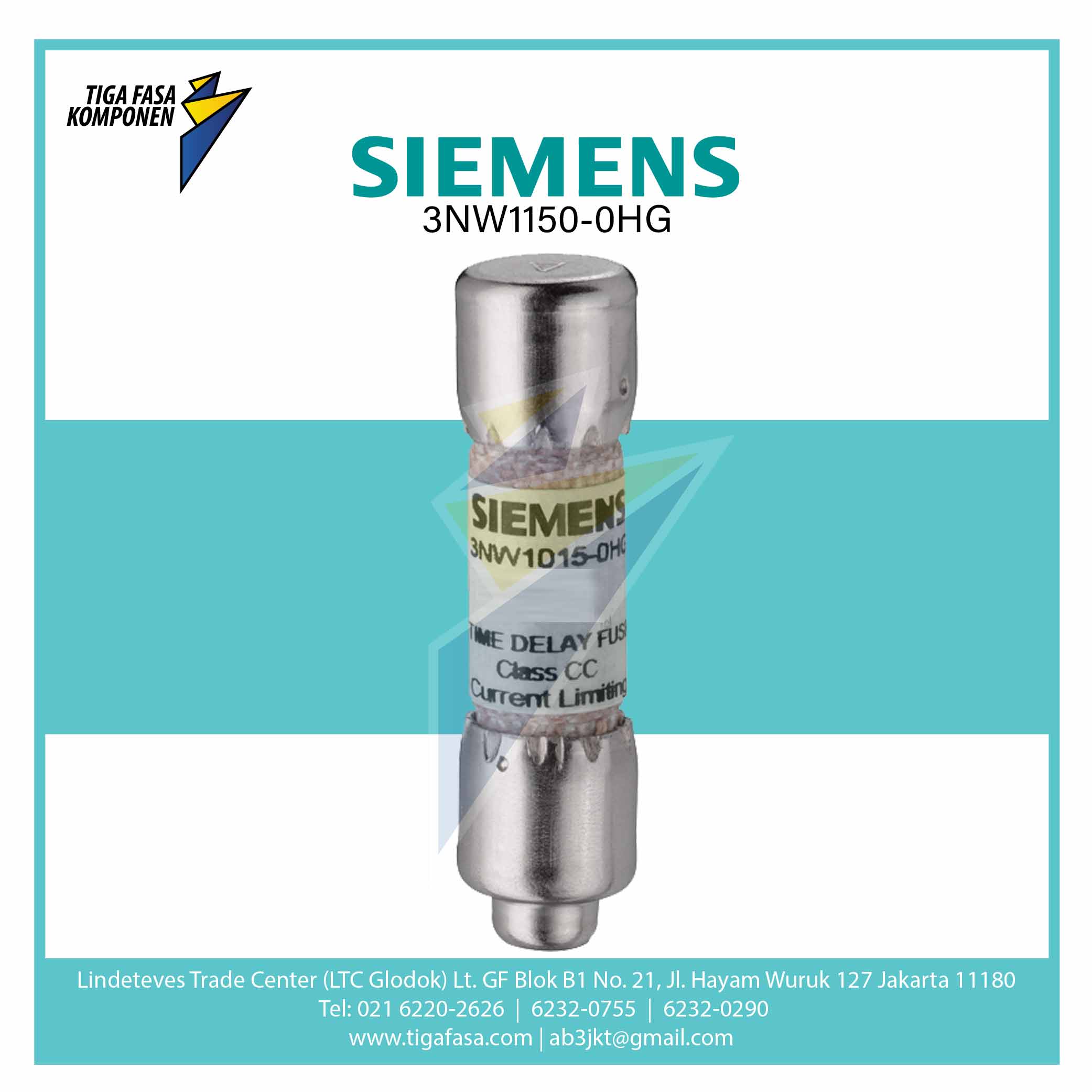 3NW1150-0HG SENTRON Cylindrical Fuse Link 15 A