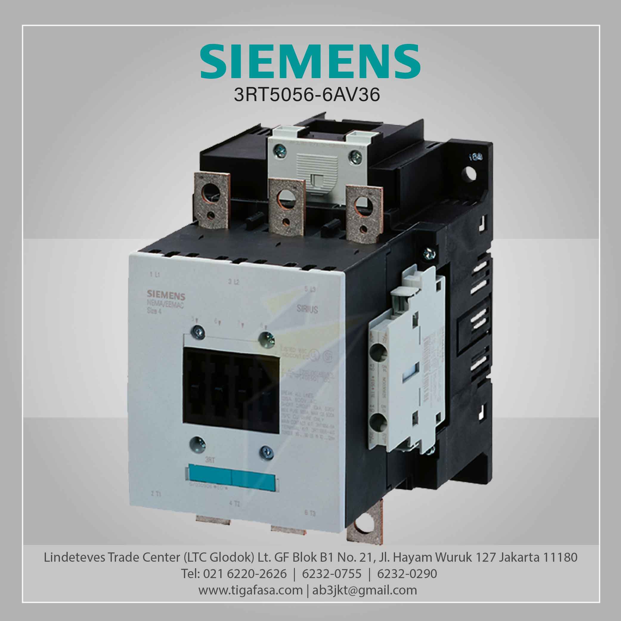 3RT5056-6AV36 MC 380...420 V AC/DC AC3 kW 400 V AC