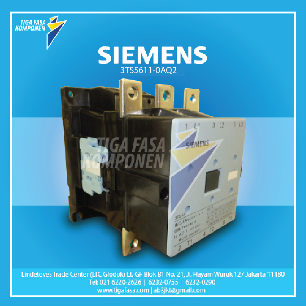 3TS5611-0AQ2 MC 200kW 400A 1NO+1NC 380VAC 