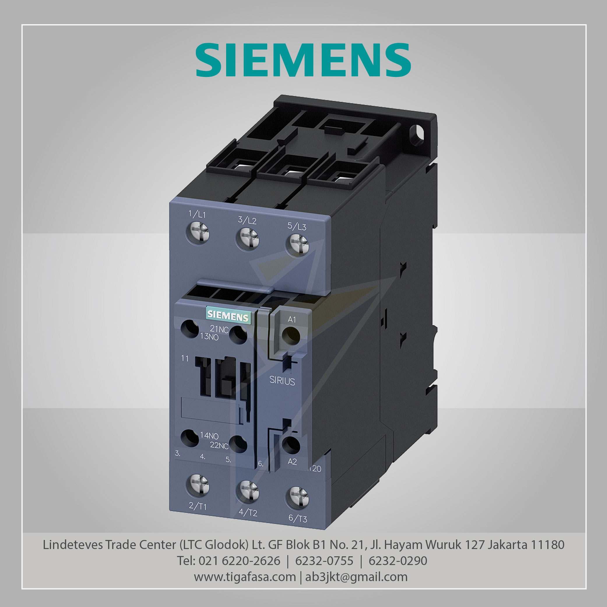 3RT2035-1AP00 MC 41 A 18.5 kW / 400 V 3P 230 V AC 50 Hz