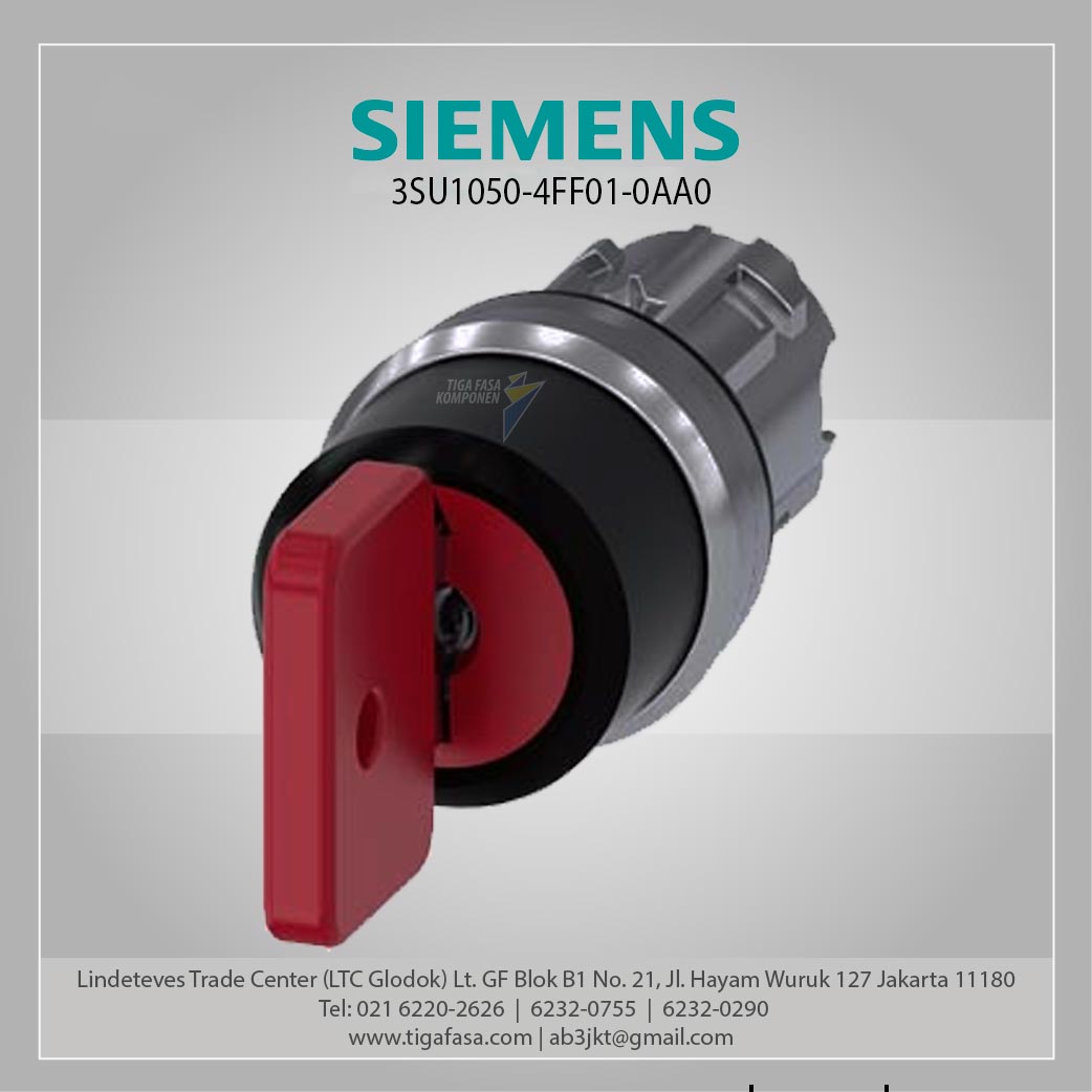 3SU1050-4FF01-0AA0 Key Operated Switch O.M.R 22 mm Metal Shiny