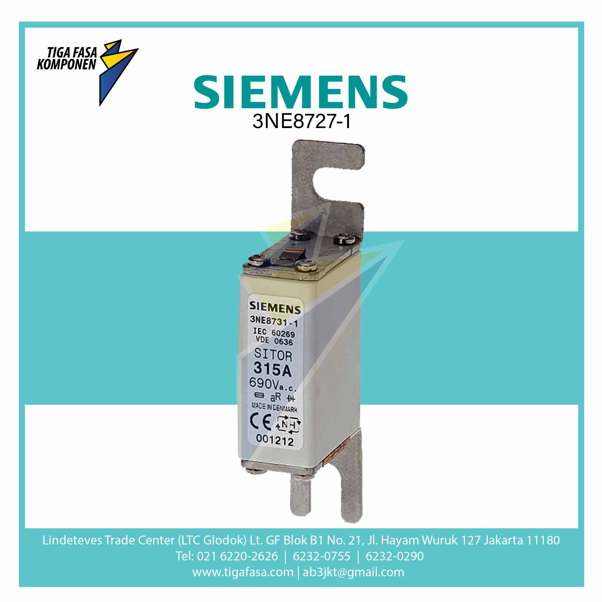 3NE8727-1 SITOR FUSE LINKS NH000 250 A