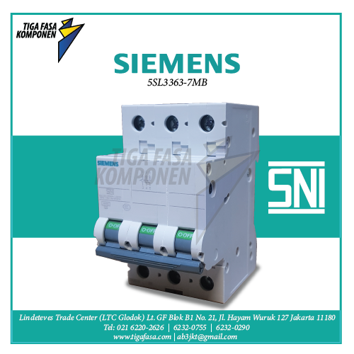 5SL3363-7MB MCB 3P 63A 4.5kA