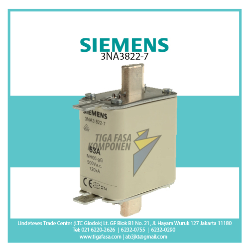 3NA3822-7 FUSE NH00 63A