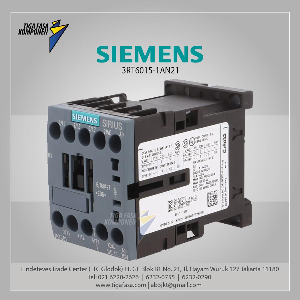 3RT6015-1AN21 MC AC 220 V AC3 3 kW 400 V 1 NO 3P