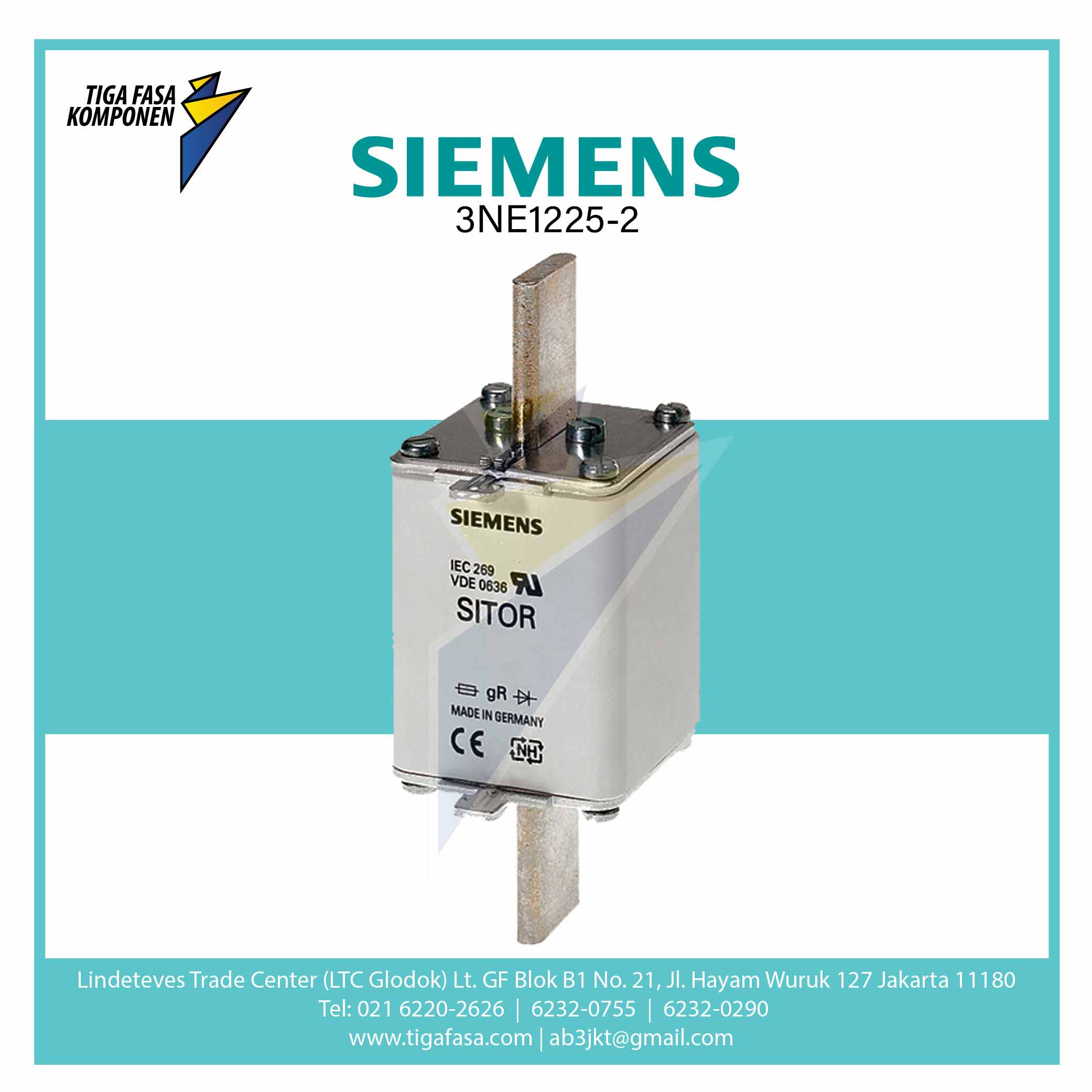 3NE1225-2 SITOR FUSE LINK NH1 200 A