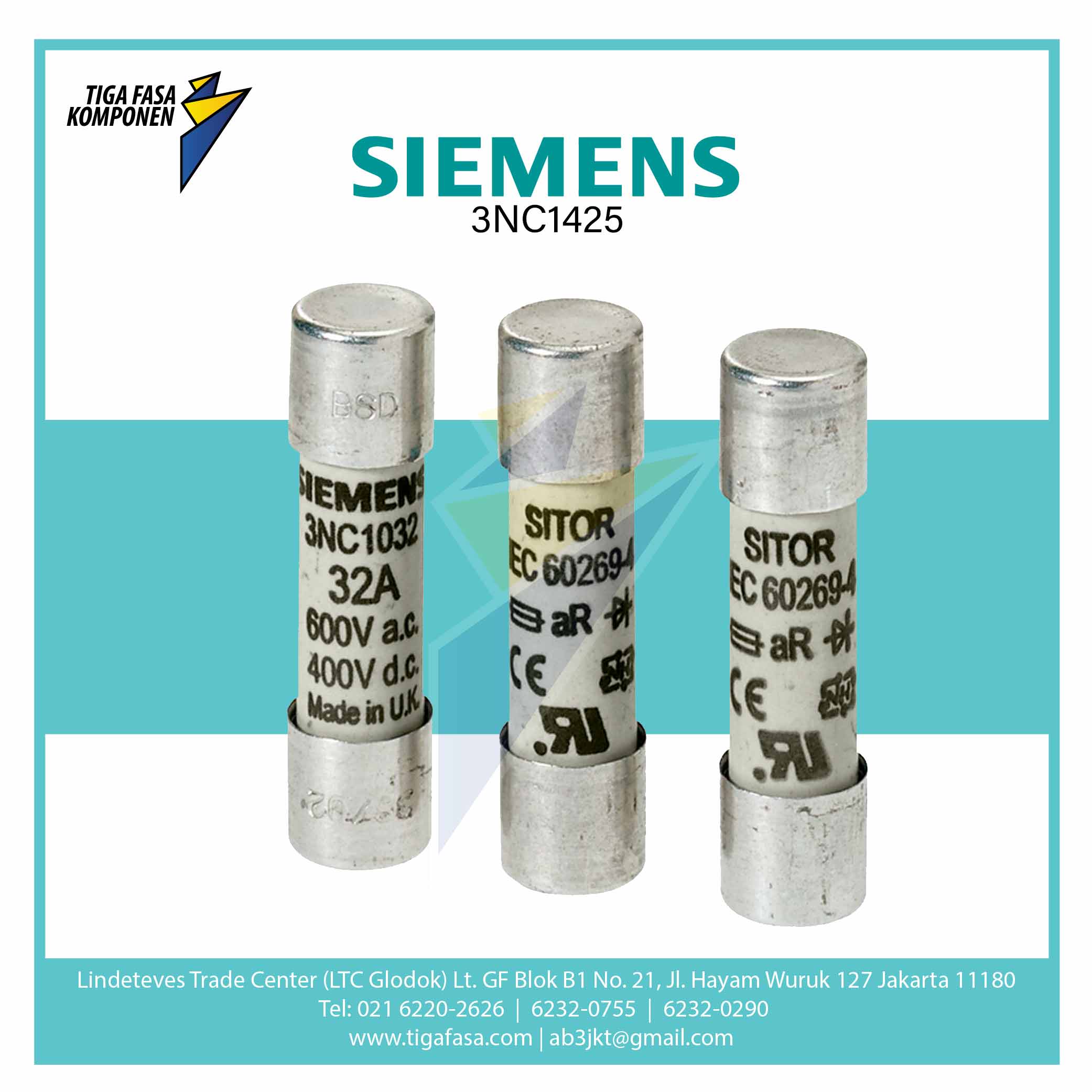 3NC1425 SITOR Cylindrical Fuse 14x51 mm 25 A